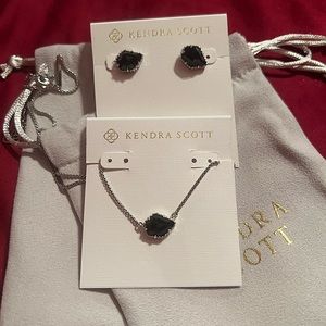 Kendra Scott Black Necklace Earrings Set